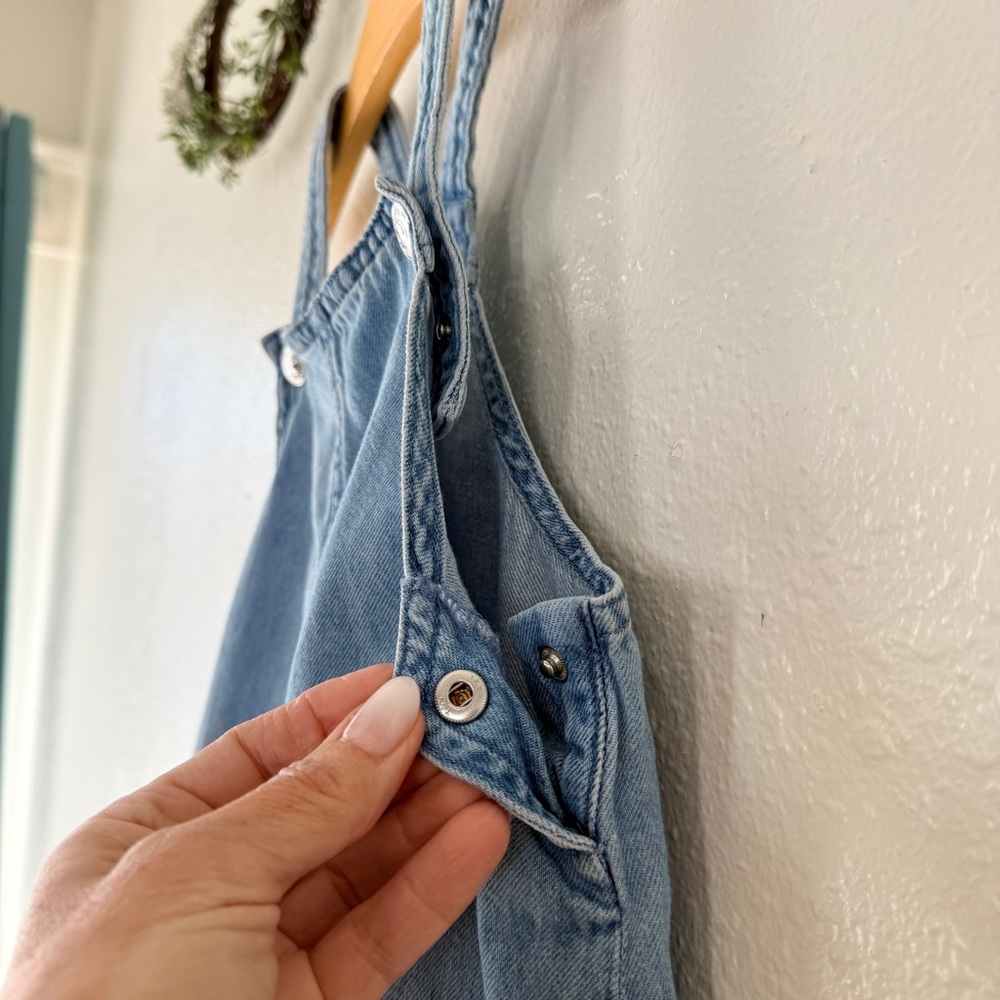 H&M Denim Overall Dress 18M Medium Wash Adjustable Straps - Picture 3 of 5